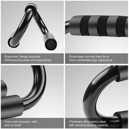 Push Up Bars Stand S Shape Fitness Workout Gym Exercise with Push-Up Training Mat DailySale