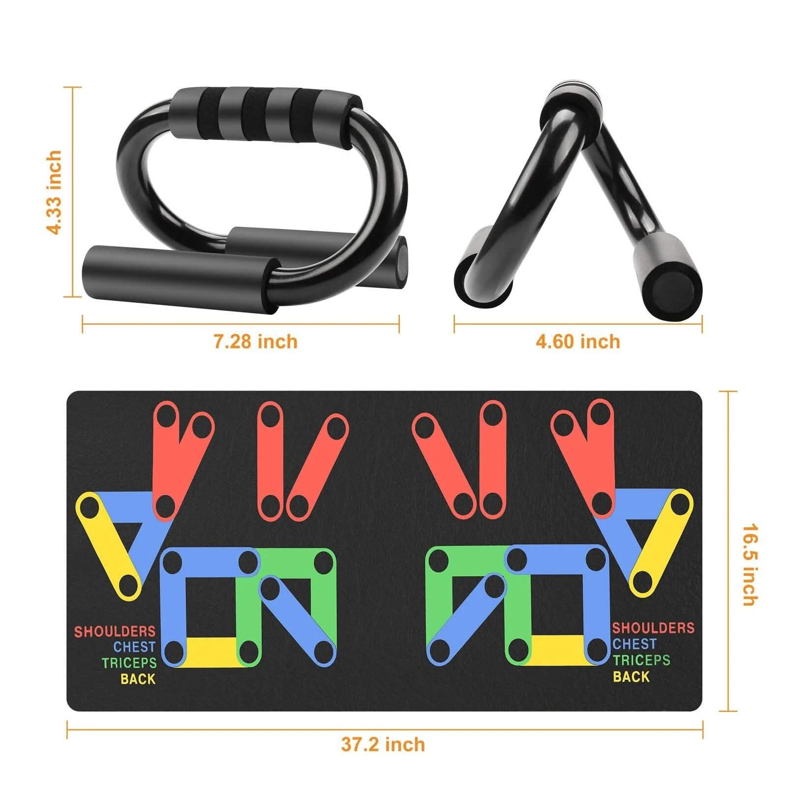 Push Up Bars Stand S Shape Fitness Workout Gym Exercise with Push-Up Training Mat DailySale