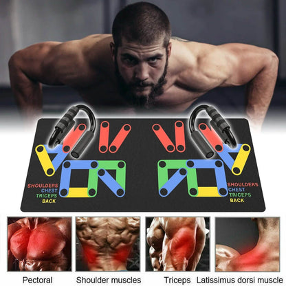 Push Up Bars Stand S Shape Fitness Workout Gym Exercise with Push-Up Training Mat DailySale