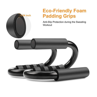 Push Up Bars Stand S Shape Fitness Workout Gym Exercise with Push-Up Training Mat DailySale