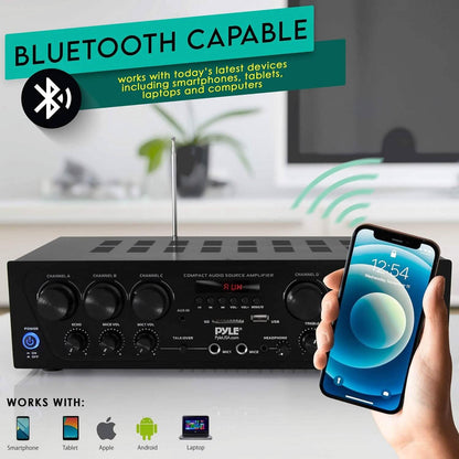 Pyle Wireless Bluetooth Home Audio Amplifier  (Refurbished) DailySale