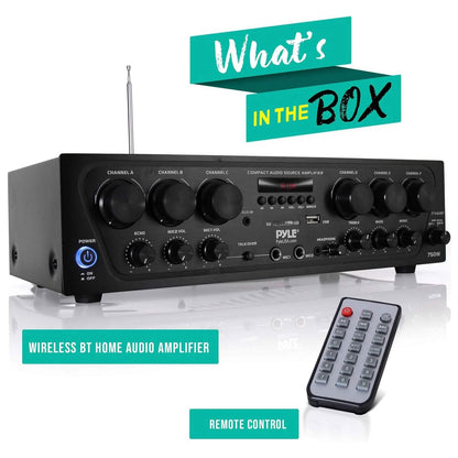 Pyle Wireless Bluetooth Home Audio Amplifier  (Refurbished) DailySale