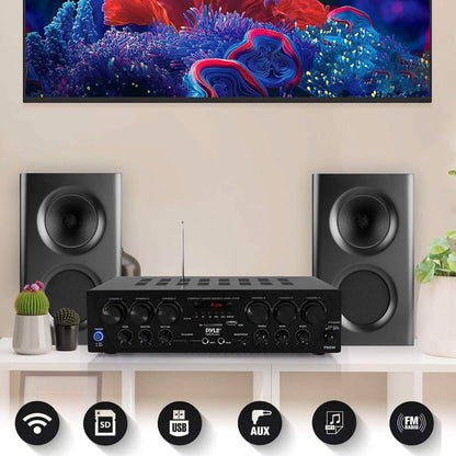 Pyle Wireless Bluetooth Home Audio Amplifier  (Refurbished) DailySale