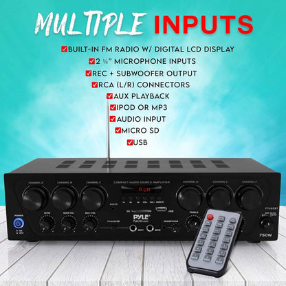 Pyle Wireless Bluetooth Home Audio Amplifier  (Refurbished) DailySale