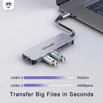 QGeeM 5-in-1 USB C to HDMI Adapter with 4K HDMI Output DailySale