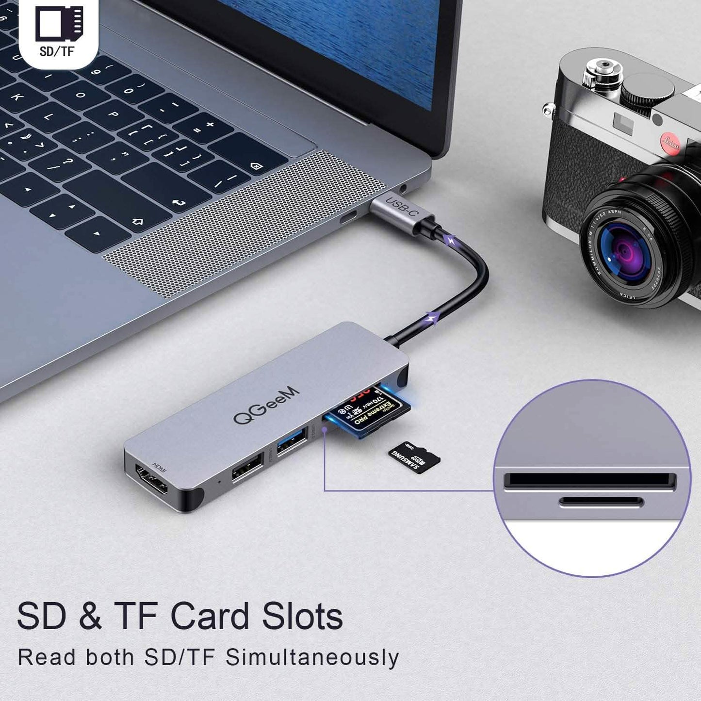 QGeeM 5-in-1 USB C to HDMI Adapter with 4K HDMI Output DailySale