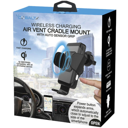 QI Certified Wireless Charging Air Vent Cradle Mount 10W with Auto Sensor Grips DailySale