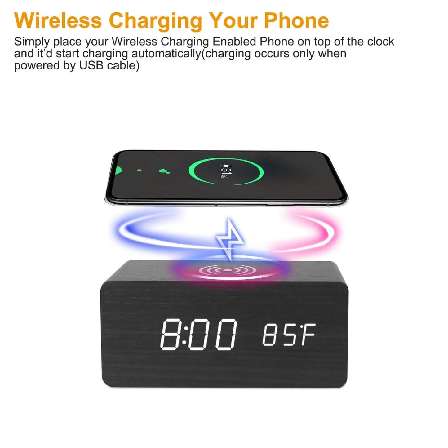 Qi Wireless Charger Digital Alarm Clock DailySale