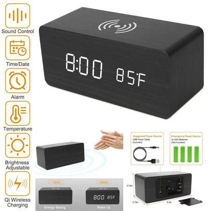 Qi Wireless Charger Digital Alarm Clock DailySale