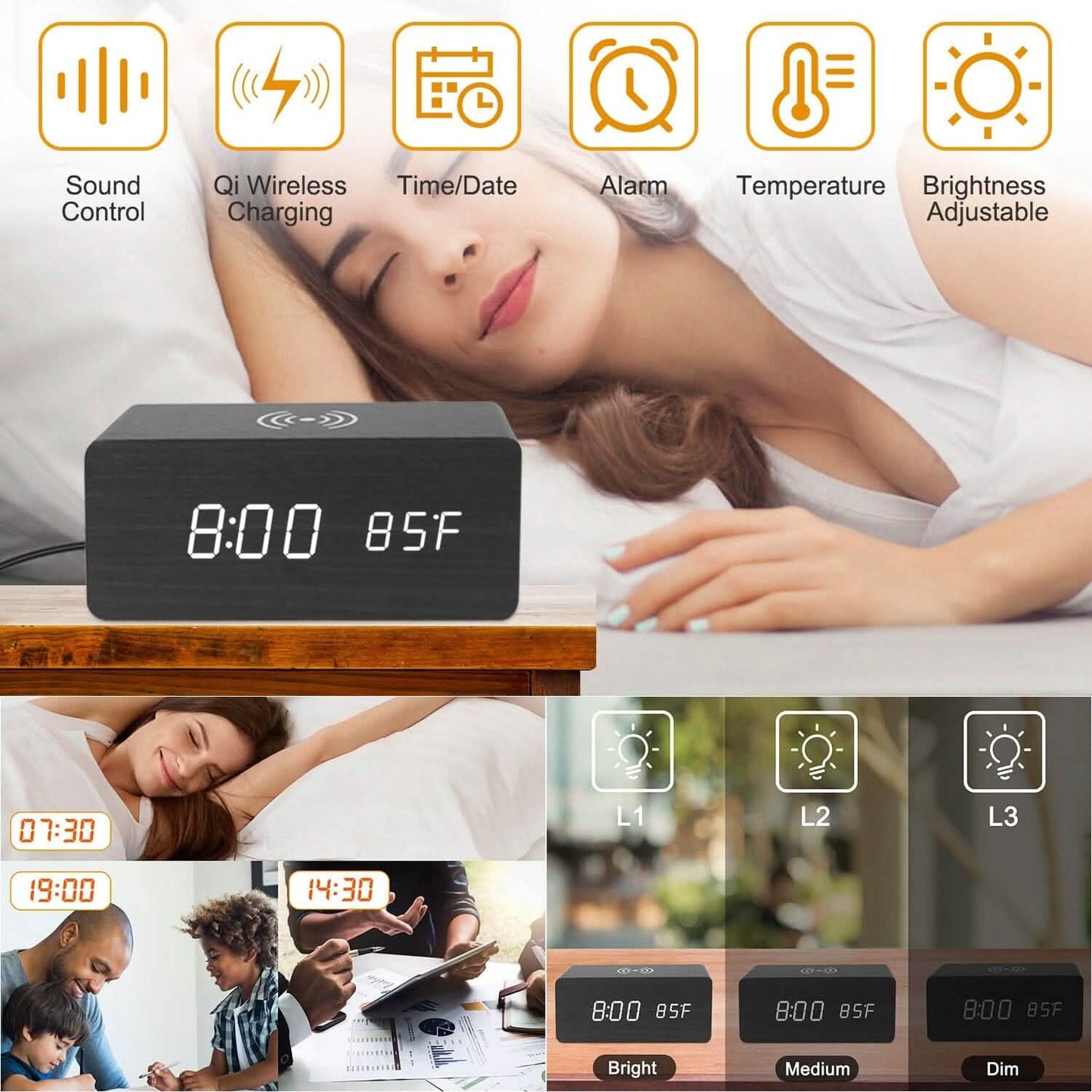 Qi Wireless Charger Digital Alarm Clock DailySale
