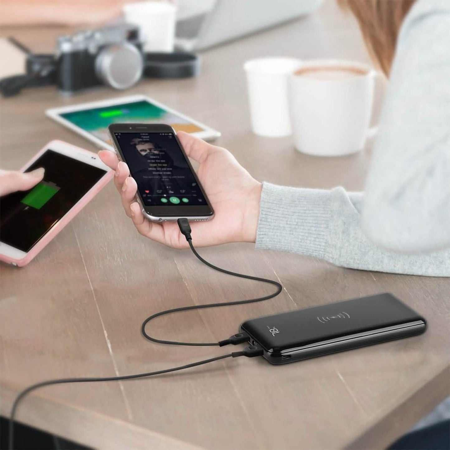 Qi Wireless Charging Station 10000mAh Power Bank DailySale