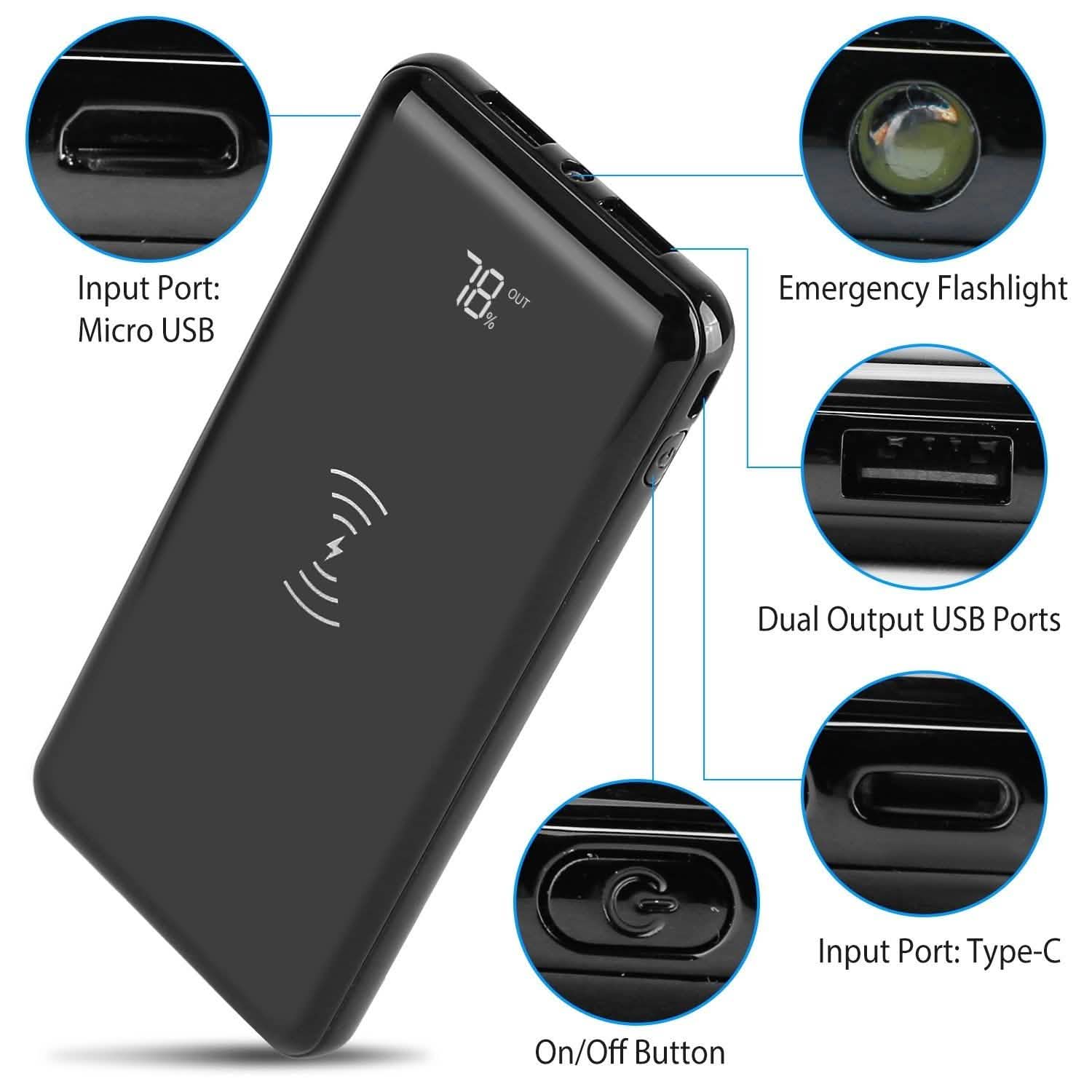 Qi Wireless Charging Station 10000mAh Power Bank DailySale