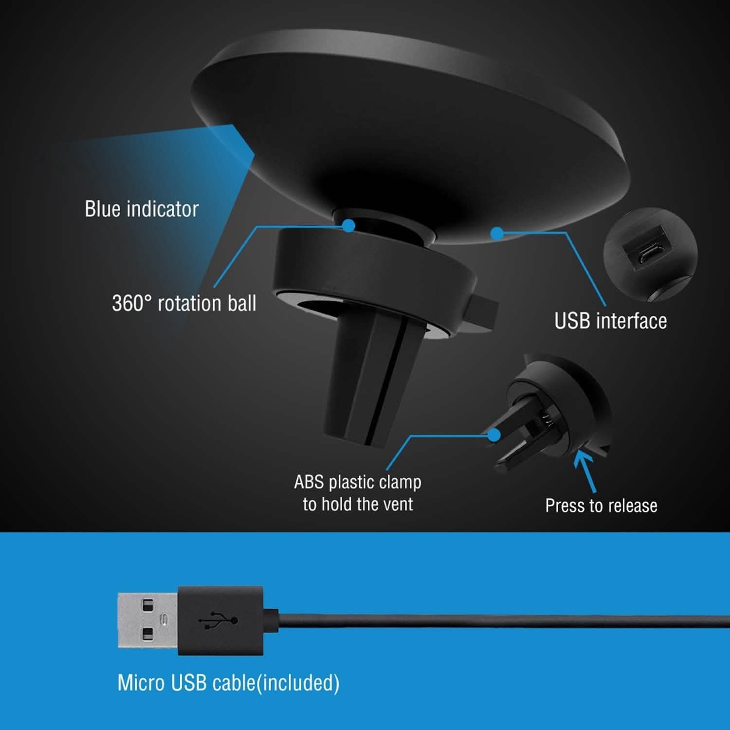 Qi Wireless Magnetic Car Charger DailySale