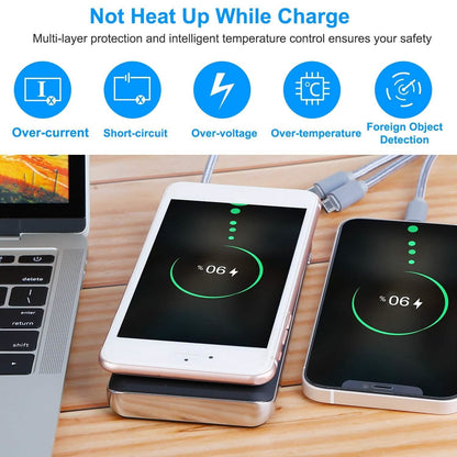 Qi Wireless Station 10000mAh Powerbank with 4 Modes Flashlight DailySale