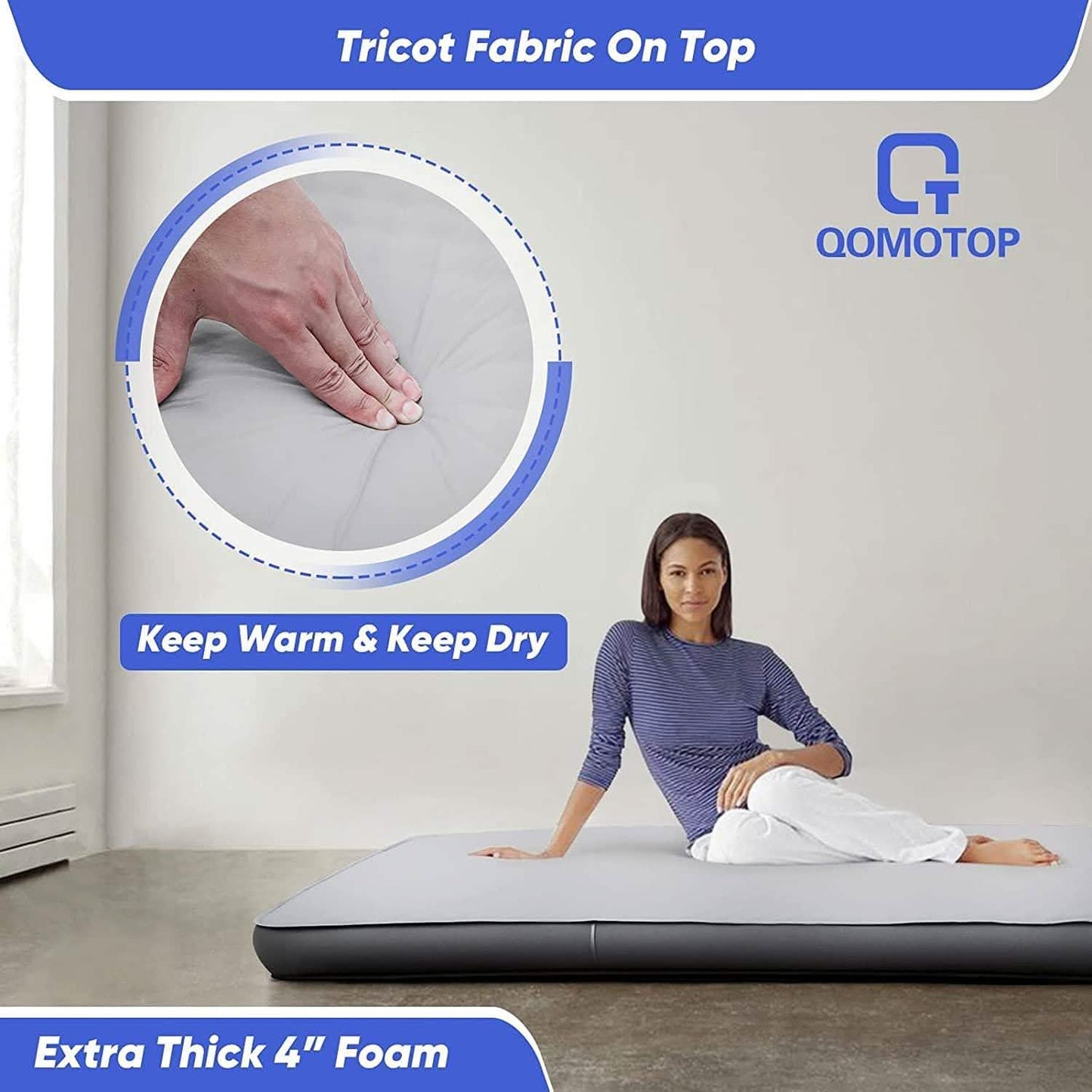 QOMOTOP Ultra Thick Self-Inflating Camping Mattress DailySale