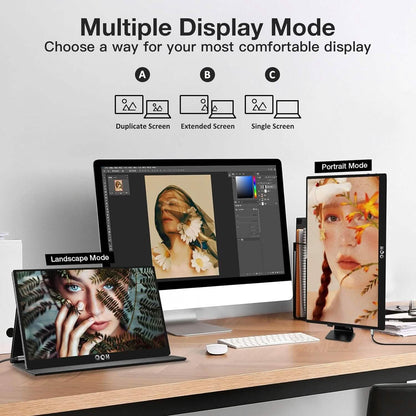 QQH 15.6" 1080P IPS Portable Monitor (Refurbished) DailySale