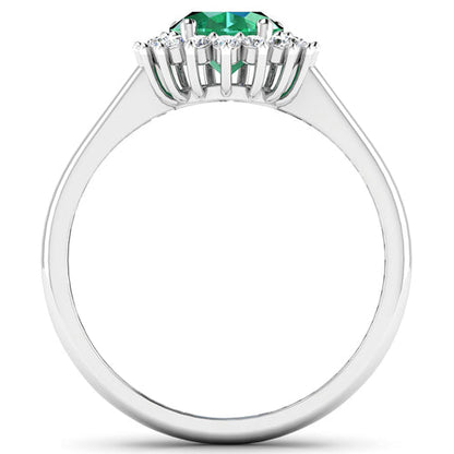 1.87 Carat Genuine Zambian Emerald  and White Diamond 14K White Gold Ring Bids.com