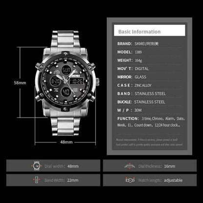 Quartz Men's Digital Clock Fashion Watch Relogio Masculino 1389 DailySale