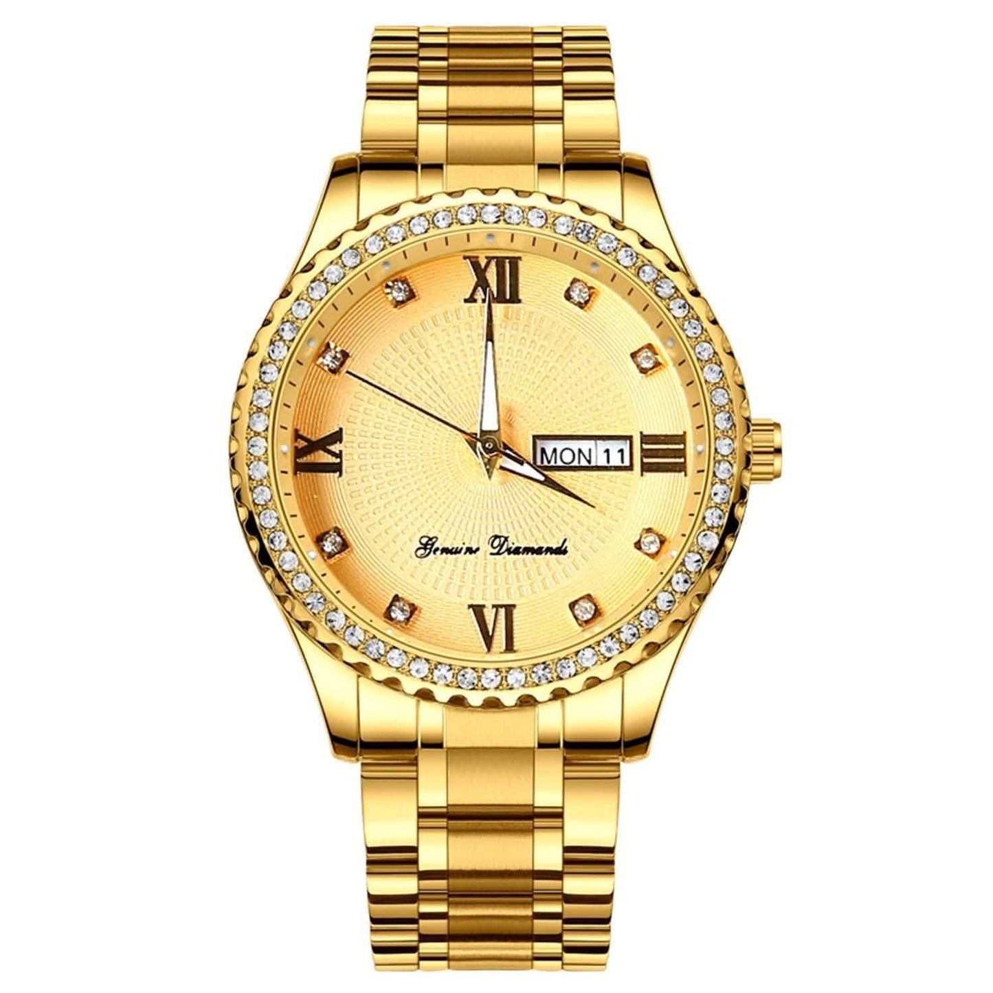 Quartz Watch Luxury Crystal Rhinestone Gold Steel DailySale