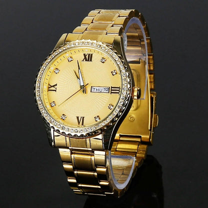 Quartz Watch Luxury Crystal Rhinestone Gold Steel DailySale