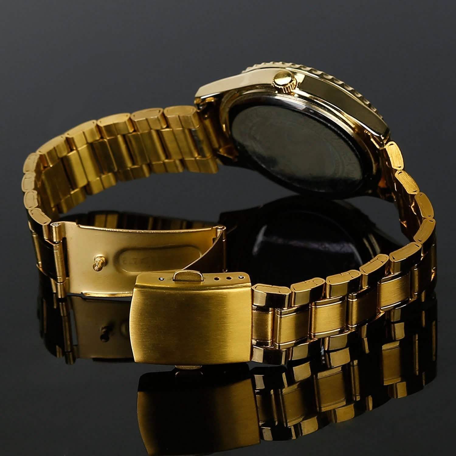 Quartz Watch Luxury Crystal Rhinestone Gold Steel DailySale