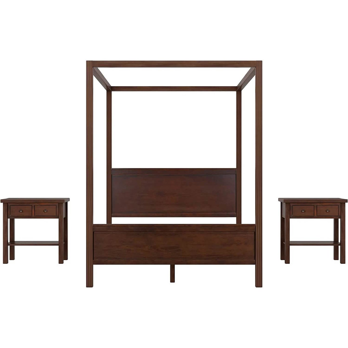 Queen Size Canopy Bed with 2 Nightstands DailySale