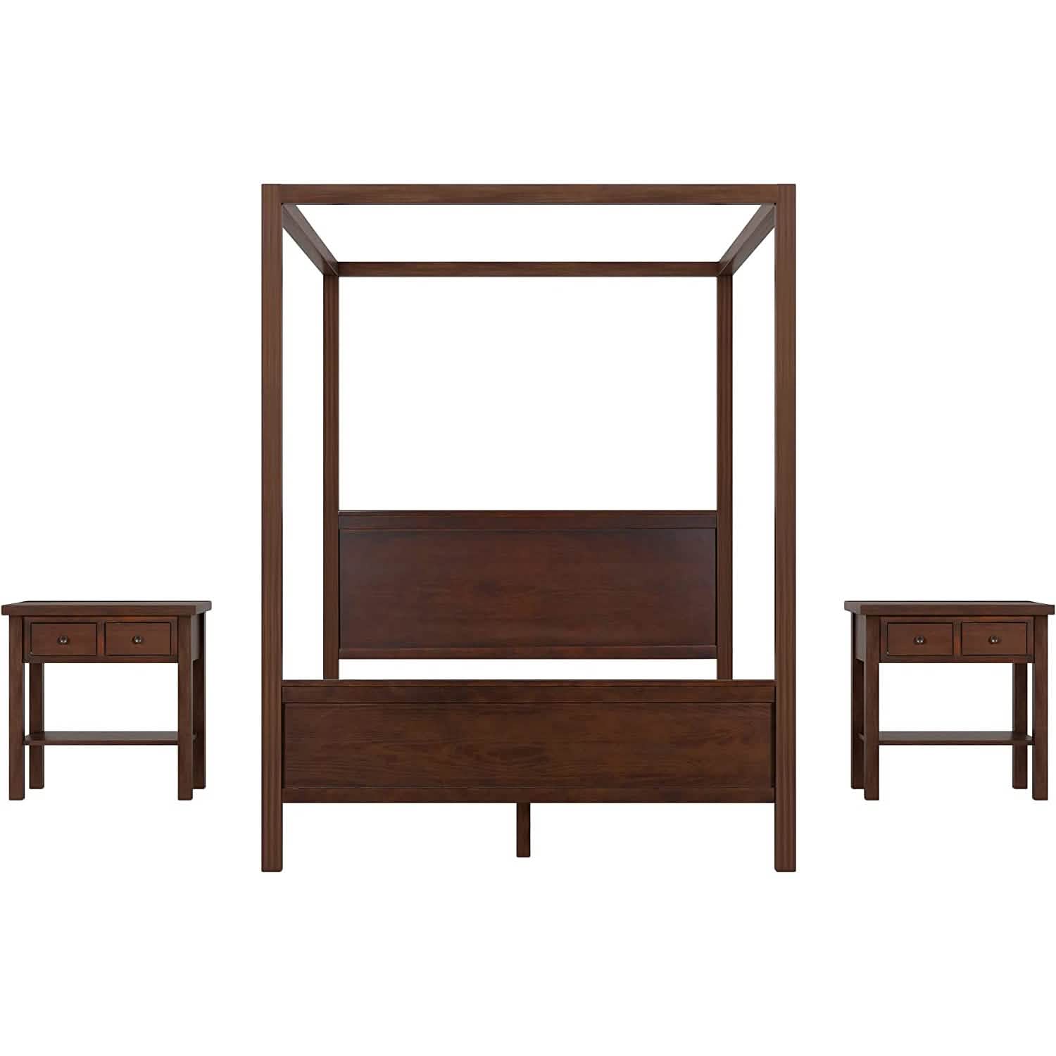 Queen Size Canopy Bed with 2 Nightstands DailySale
