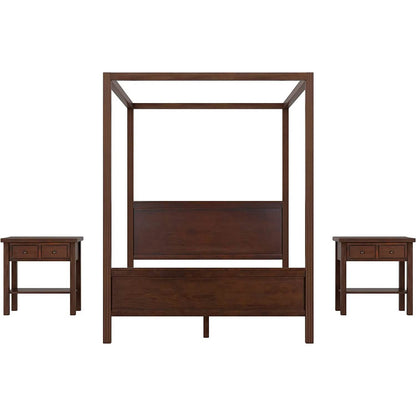 Queen Size Canopy Bed with 2 Nightstands DailySale