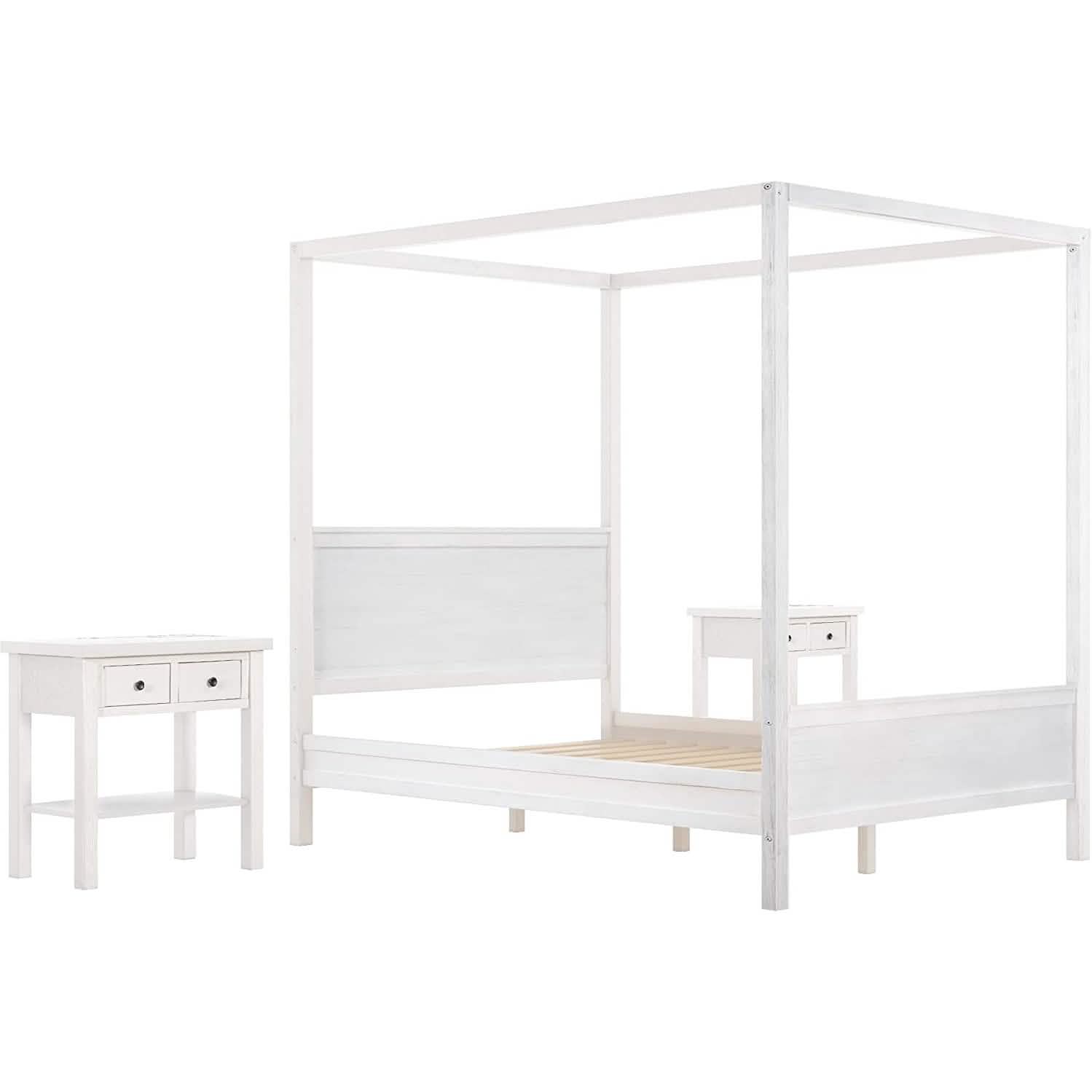 Queen Size Canopy Bed with 2 Nightstands DailySale