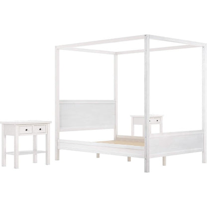 Queen Size Canopy Bed with 2 Nightstands DailySale