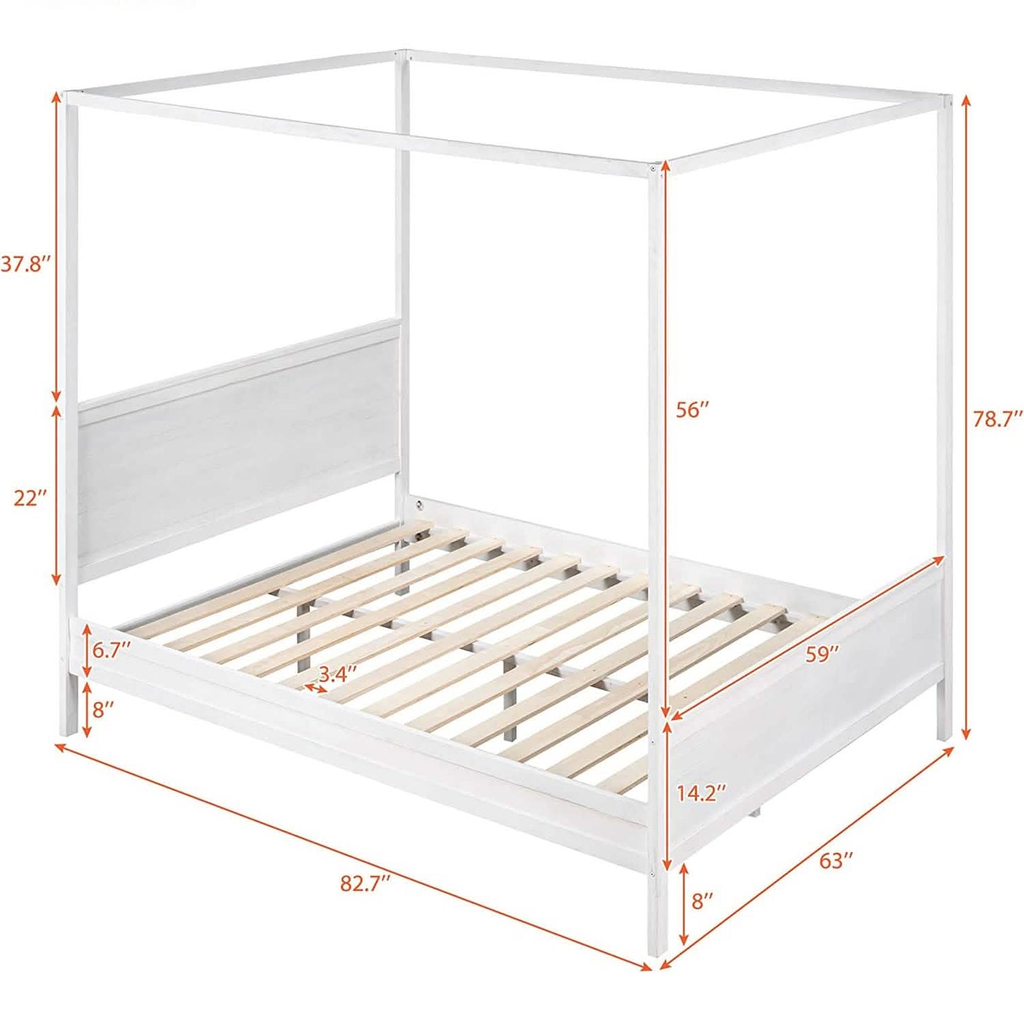 Queen Size Canopy Bed with 2 Nightstands DailySale