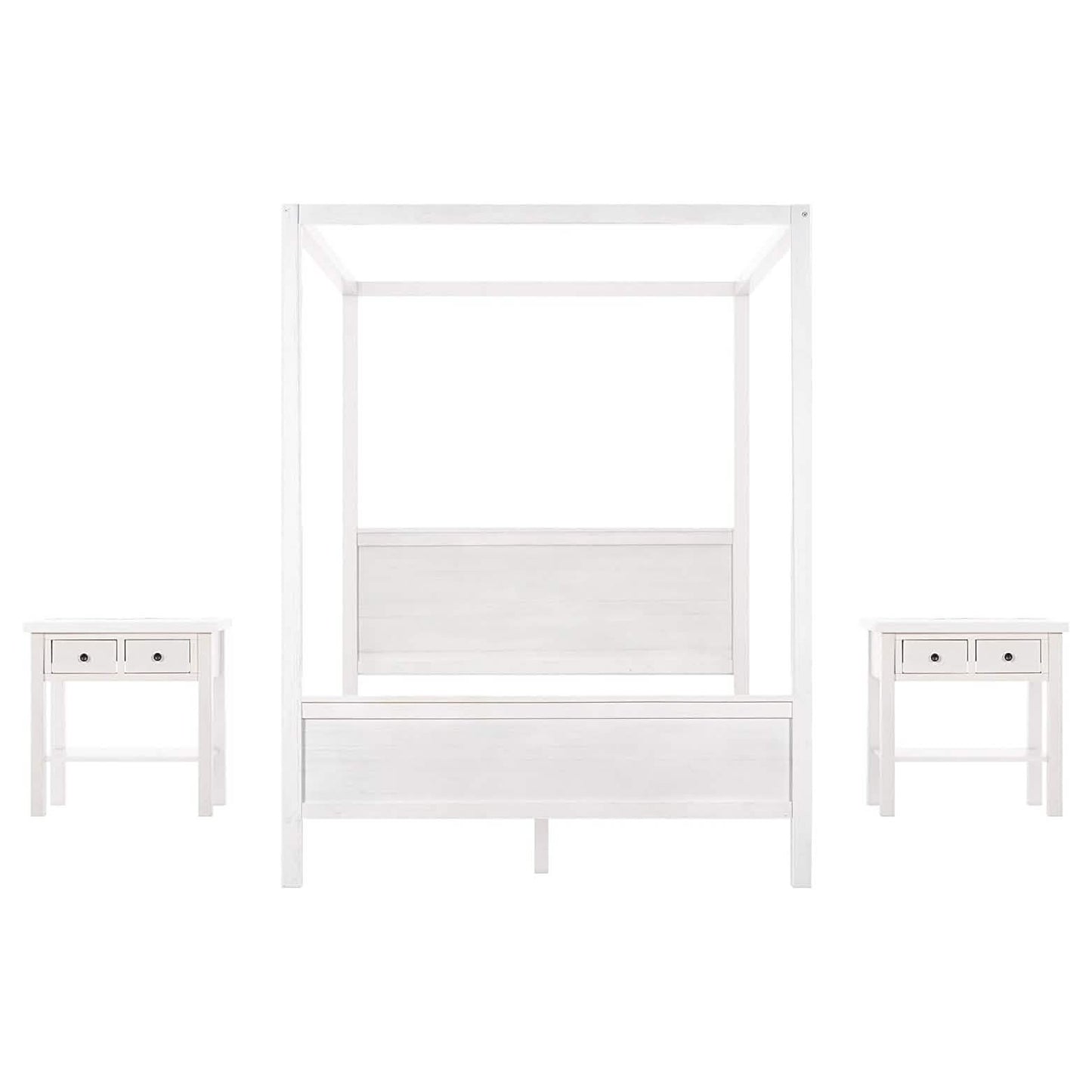 Queen Size Canopy Bed with 2 Nightstands DailySale