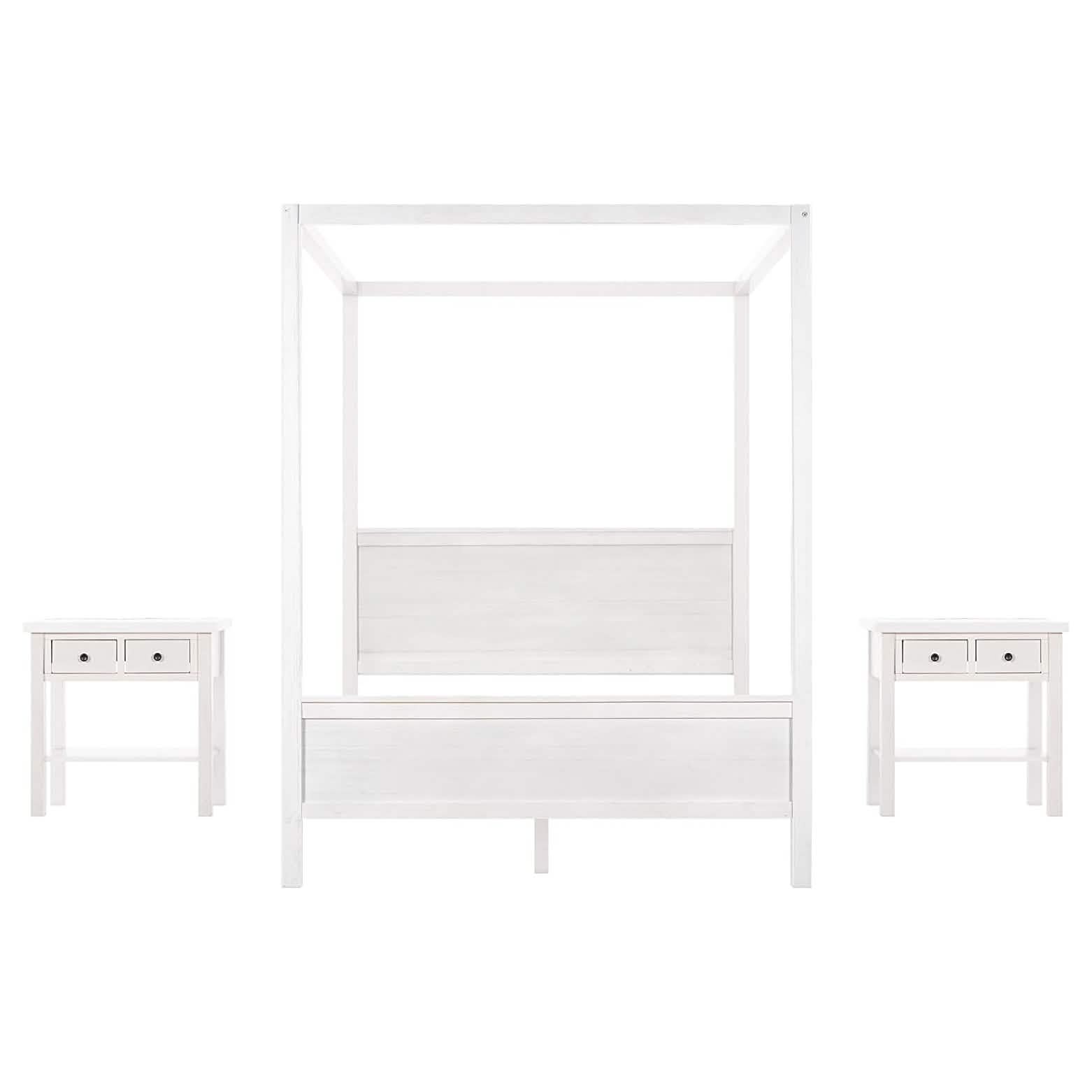 Queen Size Canopy Bed with 2 Nightstands DailySale