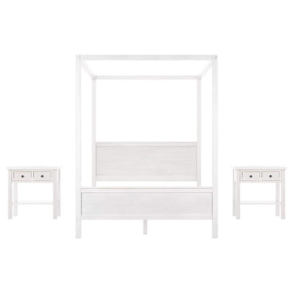 Queen Size Canopy Bed with 2 Nightstands DailySale