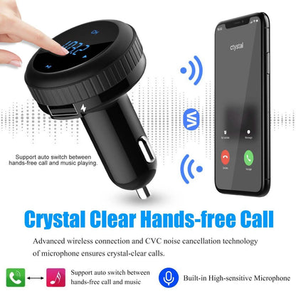 Quick Charge 3.0 Car Charger Wireless 4.2 FM Transmitter 23W 3A Dual USB DailySale