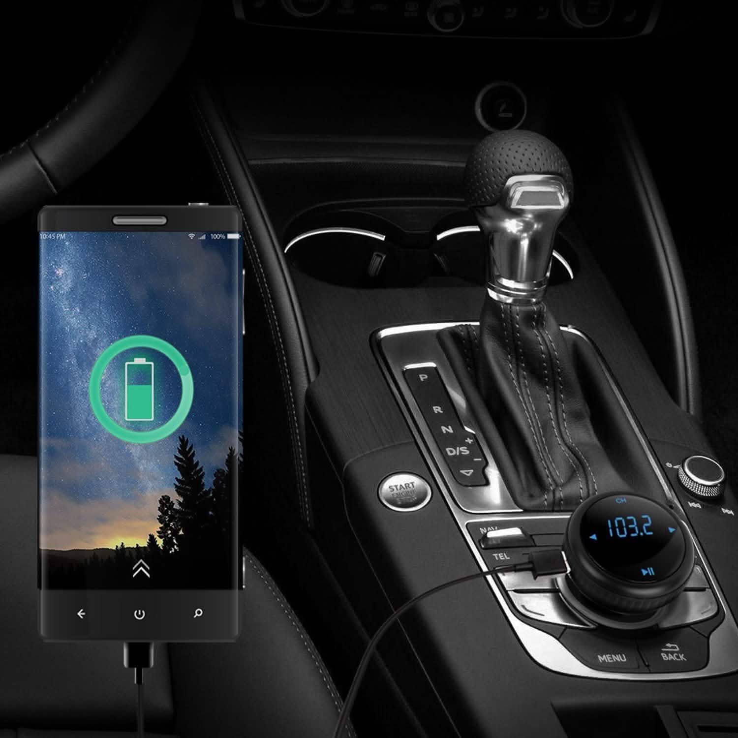 Quick Charge 3.0 Car Charger Wireless 4.2 FM Transmitter 23W 3A Dual USB DailySale
