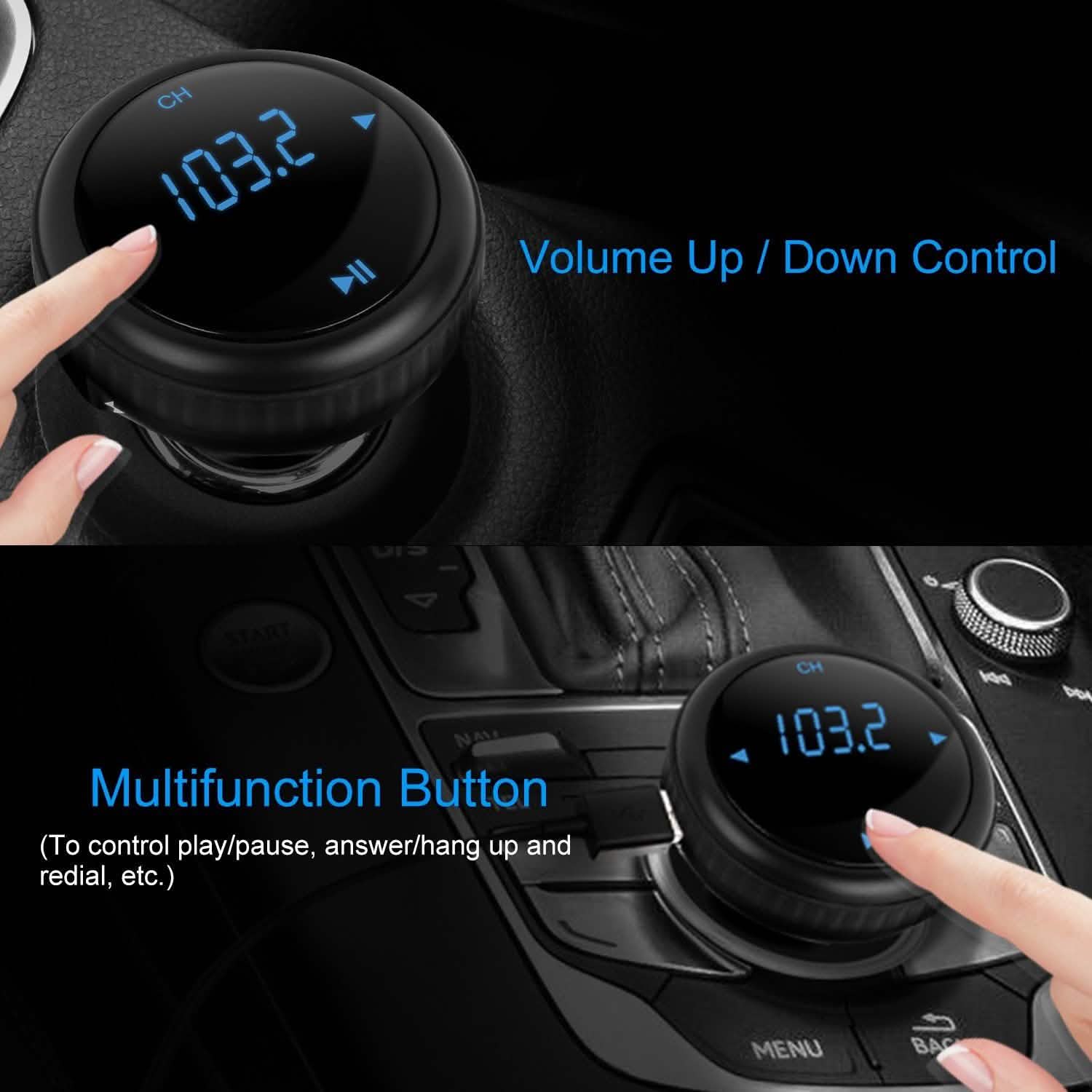 Quick Charge 3.0 Car Charger Wireless 4.2 FM Transmitter 23W 3A Dual USB DailySale