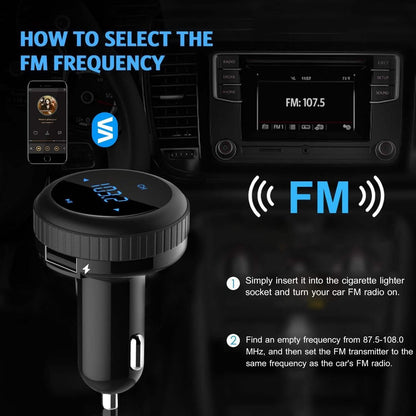 Quick Charge 3.0 Car Charger Wireless 4.2 FM Transmitter 23W 3A Dual USB DailySale