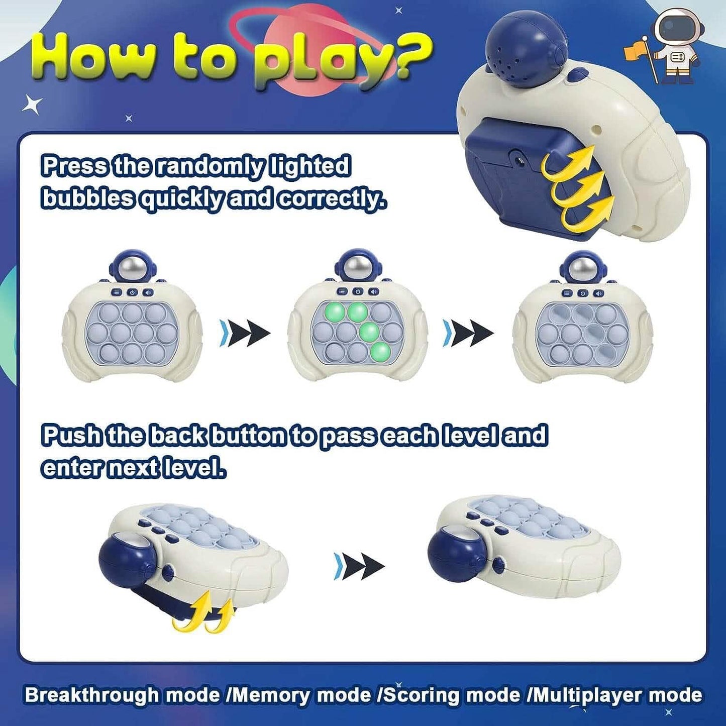 Quick Push Pop Game-it Fidget Toys Pro for Kids and Adults DailySale