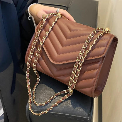 Quilted Pattern Flap Chain Square Bag DailySale