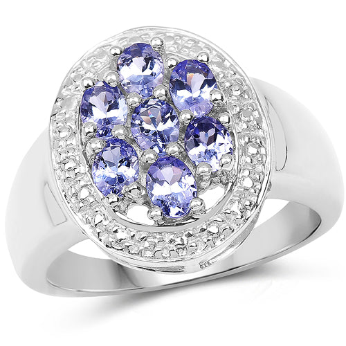 1.19 Carat Genuine Tanzanite .925 Sterling Silver Ring Bids.com