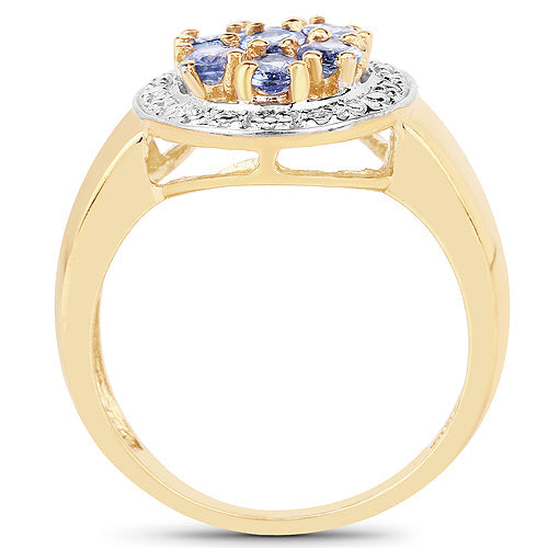 14K Yellow Gold Plated 1.19 Carat Genuine Tanzanite .925 Sterling Silver Ring Bids.com