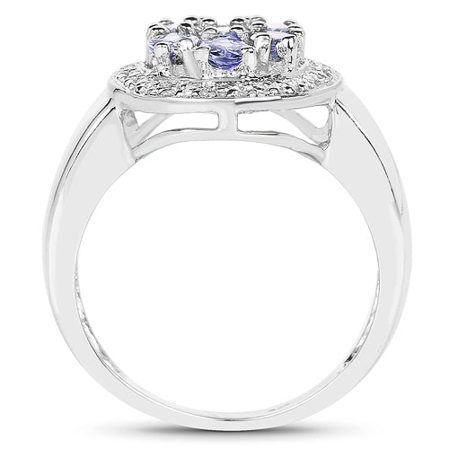 1.19 Carat Genuine Tanzanite .925 Sterling Silver Ring Bids.com