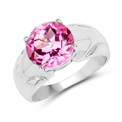 4.55 Carat Genuine Pink Topaz .925 Sterling Silver Ring Bids.com