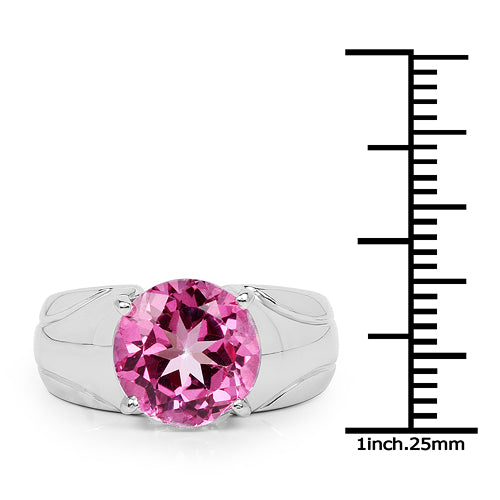 4.55 Carat Genuine Pink Topaz .925 Sterling Silver Ring Bids.com