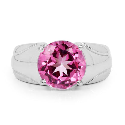 4.55 Carat Genuine Pink Topaz .925 Sterling Silver Ring Bids.com
