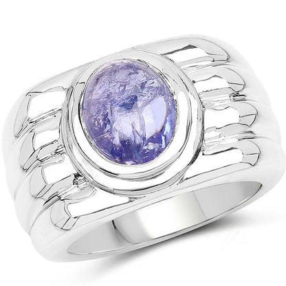 3.55 Carat Genuine Tanzanite .925 Sterling Silver Ring Bids.com