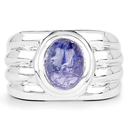 3.55 Carat Genuine Tanzanite .925 Sterling Silver Ring Bids.com
