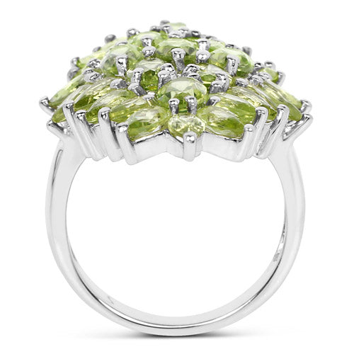 8.89 Carat Genuine Peridot .925 Sterling Silver Ring Bids.com
