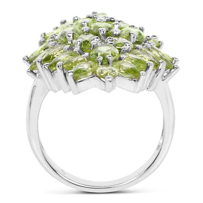 8.89 Carat Genuine Peridot .925 Sterling Silver Ring Bids.com